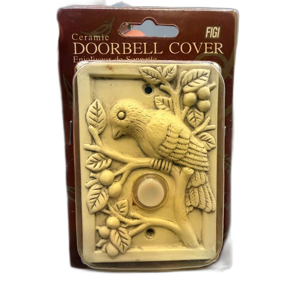 Vintage FIGI Ceramic Bird Doorbell Cover DC-ST-105 NOS Sealed 1999 Illuminated